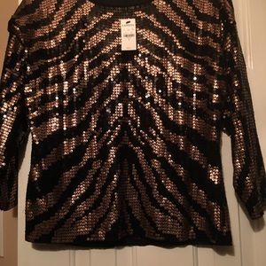 Express Scoop Neck Sequined Top